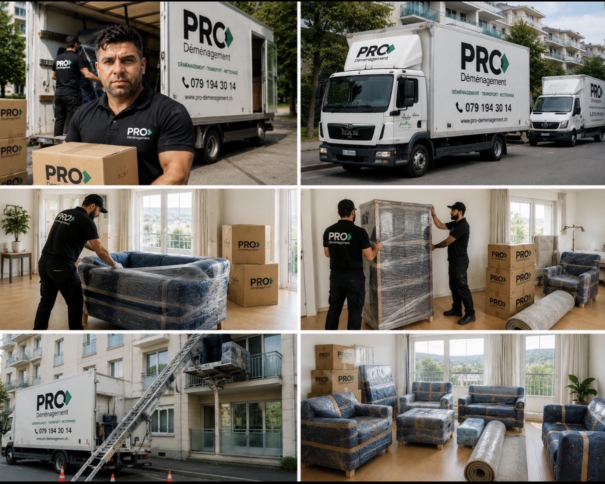 Équipe professionnelle, camions et mobilier protégé de PRO DÉMÉNAGEMENT